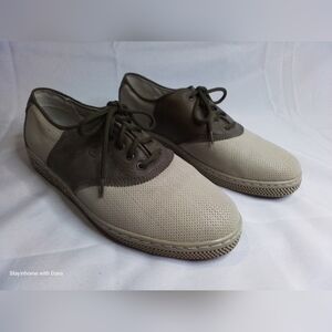 HTF Travel Fox Sneakers SADDLE SHOES Tan & Brown Neutral Mens sz 10